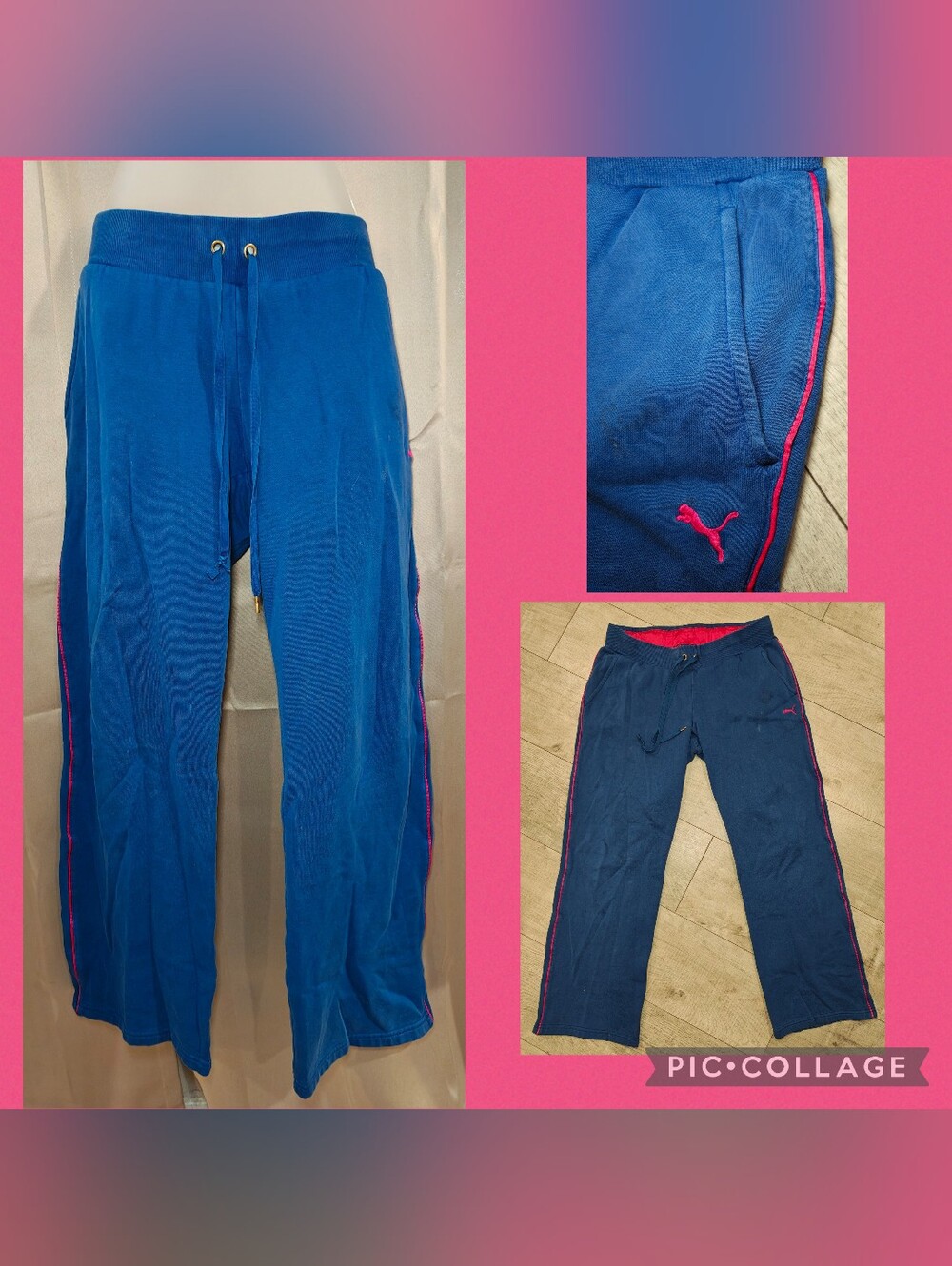 💙💗 Y2K PUMA WIDE LEG FLEECE & EMBROIDERED TRACK PANTS 💗💙